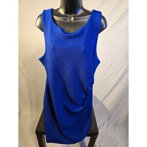 Bisou Bisou Womens Blue Fitted Dress Size 16 Office Dress Flattering Sleeveless